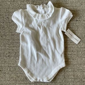 NWT Janie and Jack little girls white ruffle bodysuit